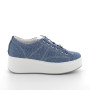 Sneakers with wedge for women sky blue and blue with laces Sneakers with wedge for women sky blue and blue with laces