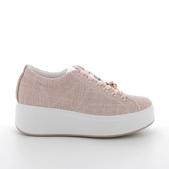 Sneaker avec coin pour femme rose avec lacets Sneaker avec coin pour femme rose avec lacets