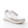 Sneakers da donna bianco e beige con zip Sneakers da donna bianco e beige con zip