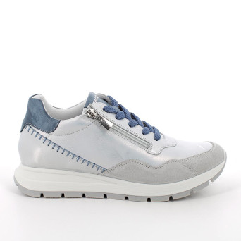 Sneakers for women silver and sky blue with zip Sneakers for women silver and sky blue with zip