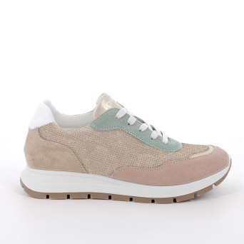 Sneaker pour femme rose et bleu clair avec lacets Sneaker pour femme rose et bleu clair avec lacets
