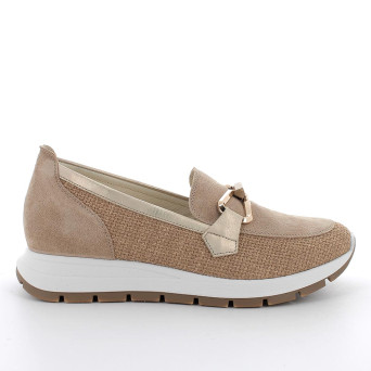 DAME MOKASSIN BEIGE UND BRAUN  DAME MOKASSIN BEIGE UND BRAUN