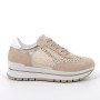 Sneakers da donna beige con lacci Sneakers da donna beige con lacci