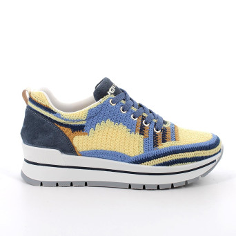 Sneakers écodurable pour femme jaune et bleu clair avec lacets Sneakers écodurable pour femme jaune et bleu clair avec lacets