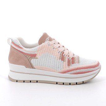 DAME OECO-NACHHALTIGE SNEAKERS WEISS UND ROSA MIT SENKEL DAME OECO-NACHHALTIGE SNEAKERS WEISS UND ROSA MIT SENKEL