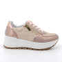 DAME SNEAKER MIT KEILABSATZ ROSA UND BEIGE MIT ZIP DAME SNEAKER MIT KEILABSATZ ROSA UND BEIGE MIT ZIP