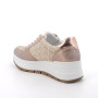 Sneakers with wedge for women pink and beige with zip Sneakers with wedge for women pink and beige with zip