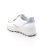 Deportivo con cuña para mujer blanco y celeste con cordones Deportivo con cuña para mujer blanco y celeste con cordones