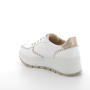 Sneakers with wedge for women white and platinum with laces Sneakers with wedge for women white and platinum with laces