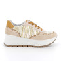 Sneakers con zeppa da donna beige con lacci Sneakers con zeppa da donna beige con lacci