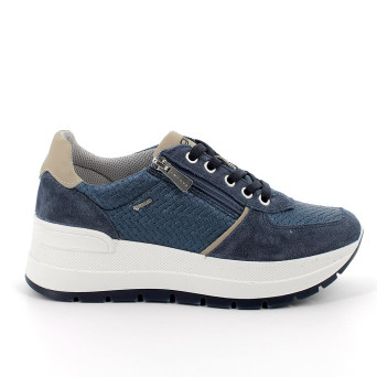 Sneaker avec coin pour femme bleu avec zip Sneaker avec coin pour femme bleu avec zip