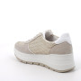 Sneakers with wedge for women beige and platinum with zip Sneakers with wedge for women beige and platinum with zip