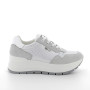 Sneakers with wedge for women white and silver with laces Sneakers with wedge for women white and silver with laces