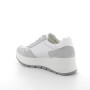 Sneakers con zeppa da donna bianco e argento con lacci Sneakers con zeppa da donna bianco e argento con lacci