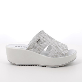 Sandals with wedge for women silver and white  Sandals with wedge for women silver and white