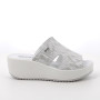 Sandals with wedge for women silver and white  Sandals with wedge for women silver and white