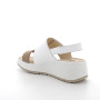 DAME SANDALE MIT KEILABSATZ WEISS UND BEIGE MIT VELCRO DAME SANDALE MIT KEILABSATZ WEISS UND BEIGE MIT VELCRO