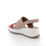 DAME SANDALE MIT KEILABSATZ ROT UND BEIGE MIT VELCRO DAME SANDALE MIT KEILABSATZ ROT UND BEIGE MIT VELCRO