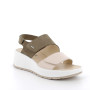 Sandals with wedge for women beige and green with velcro Sandals with wedge for women beige and green with velcro