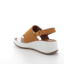 Sandals with wedge for women yellow and white with velcro Sandals with wedge for women yellow and white with velcro