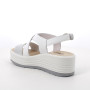 Sandale avec coin pour femme blanc et argent avec boucle Sandale avec coin pour femme blanc et argent avec boucle