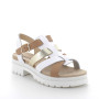 Sandale avec talon pour femme blanc et beige avec boucle Sandale avec talon pour femme blanc et beige avec boucle