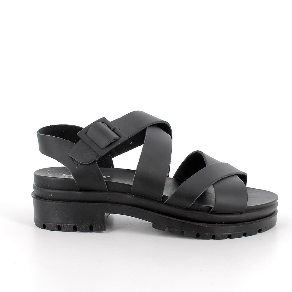 Sandali con tacco da donna nero con fibbia, Taglia 39 - IgieCo