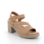 Sandale avec talon pour femme beige et brun avec boucle Sandale avec talon pour femme beige et brun avec boucle
