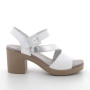 Sandale avec talon pour femme blanc avec boucle Sandale avec talon pour femme blanc avec boucle