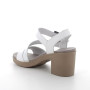 Sandale avec talon pour femme blanc avec boucle Sandale avec talon pour femme blanc avec boucle