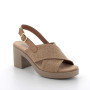 Sandale avec talon pour femme brun et beige avec boucle Sandale avec talon pour femme brun et beige avec boucle
