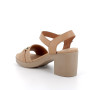 Sandals with heel for women beige and brown with buckle Sandals with heel for women beige and brown with buckle