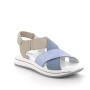 Sandals with wedge for women sky blue and beige with velcro Sandals with wedge for women sky blue and beige with velcro