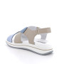 Sandals with wedge for women sky blue and beige with velcro Sandals with wedge for women sky blue and beige with velcro