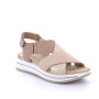 DAME SANDALE MIT KEILABSATZ BEIGE UND PLATIN MIT VELCRO DAME SANDALE MIT KEILABSATZ BEIGE UND PLATIN MIT VELCRO