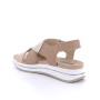 Sandale avec coin pour femme beige et platinum avec velcro Sandale avec coin pour femme beige et platinum avec velcro