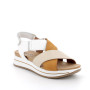 Sandals with wedge for women yellow and white with velcro Sandals with wedge for women yellow and white with velcro