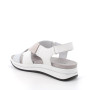 Sandale avec coin pour femme blanc et gris avec velcro Sandale avec coin pour femme blanc et gris avec velcro