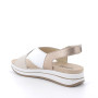 DAME SANDALE MIT KEILABSATZ WEISS UND BEIGE MIT VELCRO DAME SANDALE MIT KEILABSATZ WEISS UND BEIGE MIT VELCRO