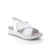 DAME SANDALE MIT KEILABSATZ SILBER UND WEISS MIT VELCRO DAME SANDALE MIT KEILABSATZ SILBER UND WEISS MIT VELCRO