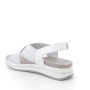 Sandals with wedge for women silver and white with velcro Sandals with wedge for women silver and white with velcro
