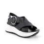 Sandals with wedge for women black with buckle Sandals with wedge for women black with buckle