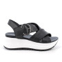 Sandals with wedge for women black with buckle Sandals with wedge for women black with buckle