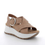 Sandale avec coin pour femme beige avec boucle Sandale avec coin pour femme beige avec boucle