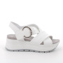 Sandals with wedge for women white with buckle Sandals with wedge for women white with buckle