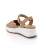 Sandals with wedge for women beige and brown with velcro Sandals with wedge for women beige and brown with velcro