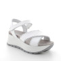 Sandals with wedge for women white with velcro Sandals with wedge for women white with velcro