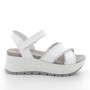 Sandals with wedge for women white with velcro Sandals with wedge for women white with velcro