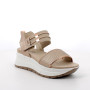 Sandali con zeppa da donna platino e beige con elastico Sandali con zeppa da donna platino e beige con elastico