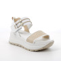 Sandals with wedge for women white with elastic Sandals with wedge for women white with elastic